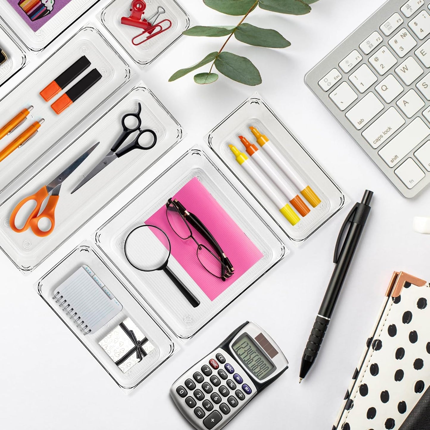 6 Pack Drawer Organizer - 3" X 6" Clear Acrylic Storage Bins with Non-Slip Pads, Versatile Desk Tray for Makeup, Jewelry, Kitchen, Bathroom, and Office Organization