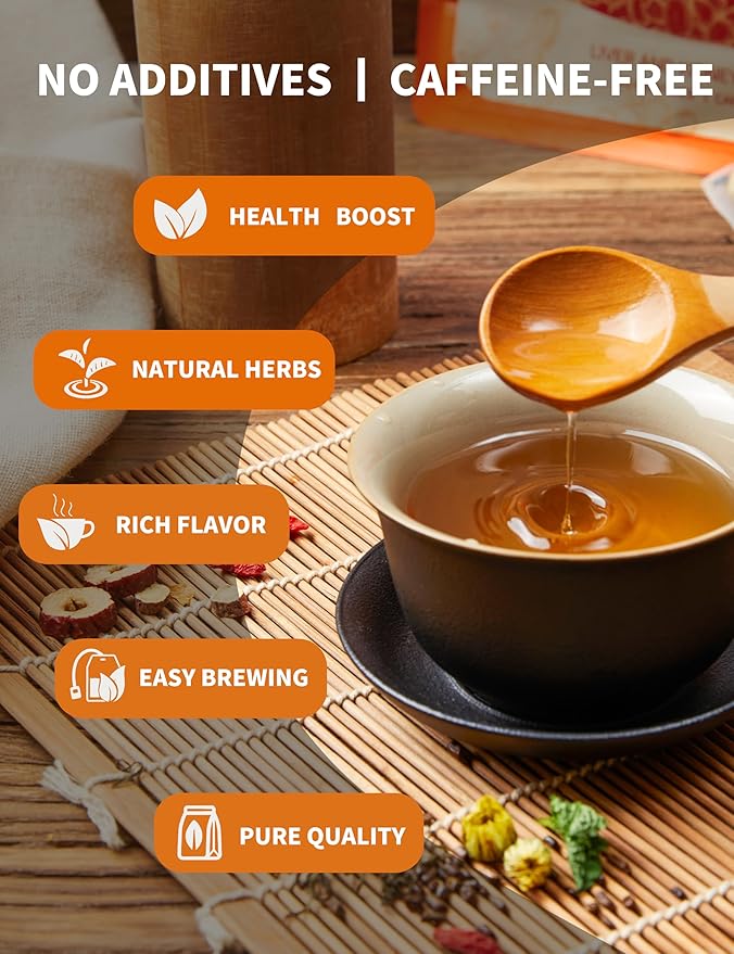 Organic Dandelion Root & Wolfberry Detox Tea Bags - Liver & Kidney Health Support, 15 Compostable Corn Fiber Bags (Caffeine-Free, Plastic-Free, Cleanse & Repair Formula)