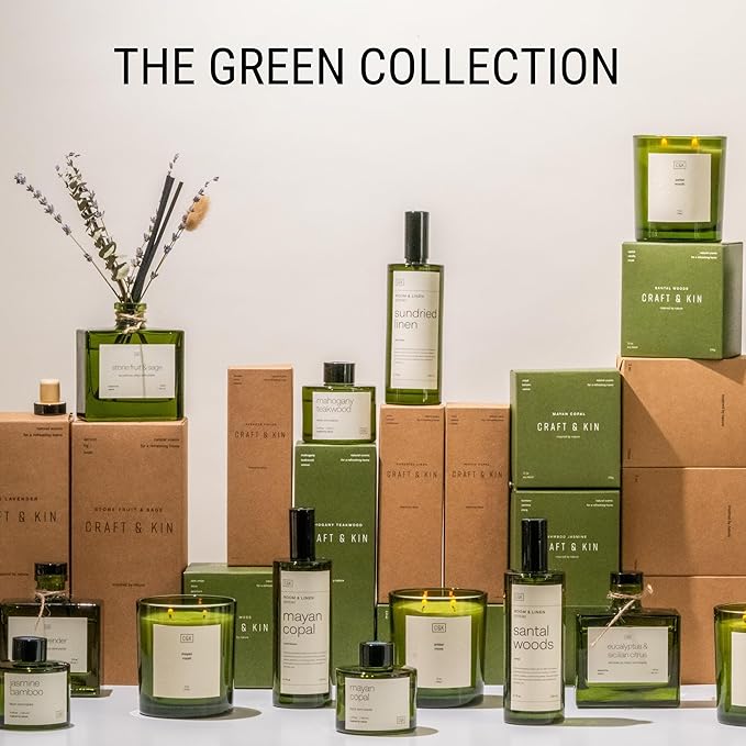 Craft & Kin Reed Diffuser Set Oakwood, Mahogany & Vetiver, Christmas Reed Diffusers for Home, Fragrance Diffuser Sticks, Oil Diffuser Sticks, Oil Diffuser with Sticks, Reed Diffuser for Men