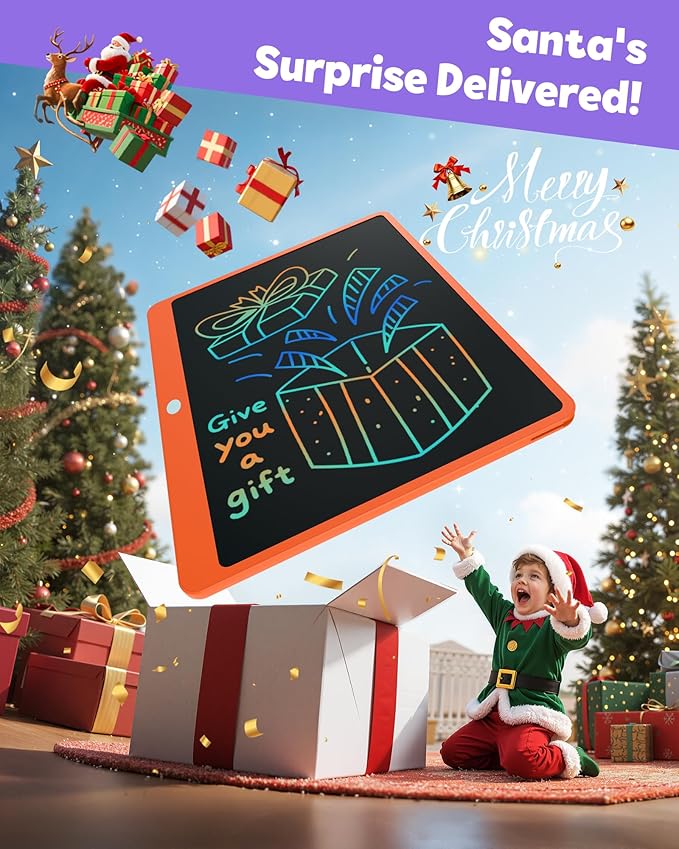 TEKFUN LCD Writing Tablet for Adults, Large Doodle Board, 16 Inch Colorful Drawing Tablet Writing Pad, Toddler Toys for 3 4 5 6 7 8 9 Year Old Girls Boys Teen, Birthday Gifts for Kids (Orange)