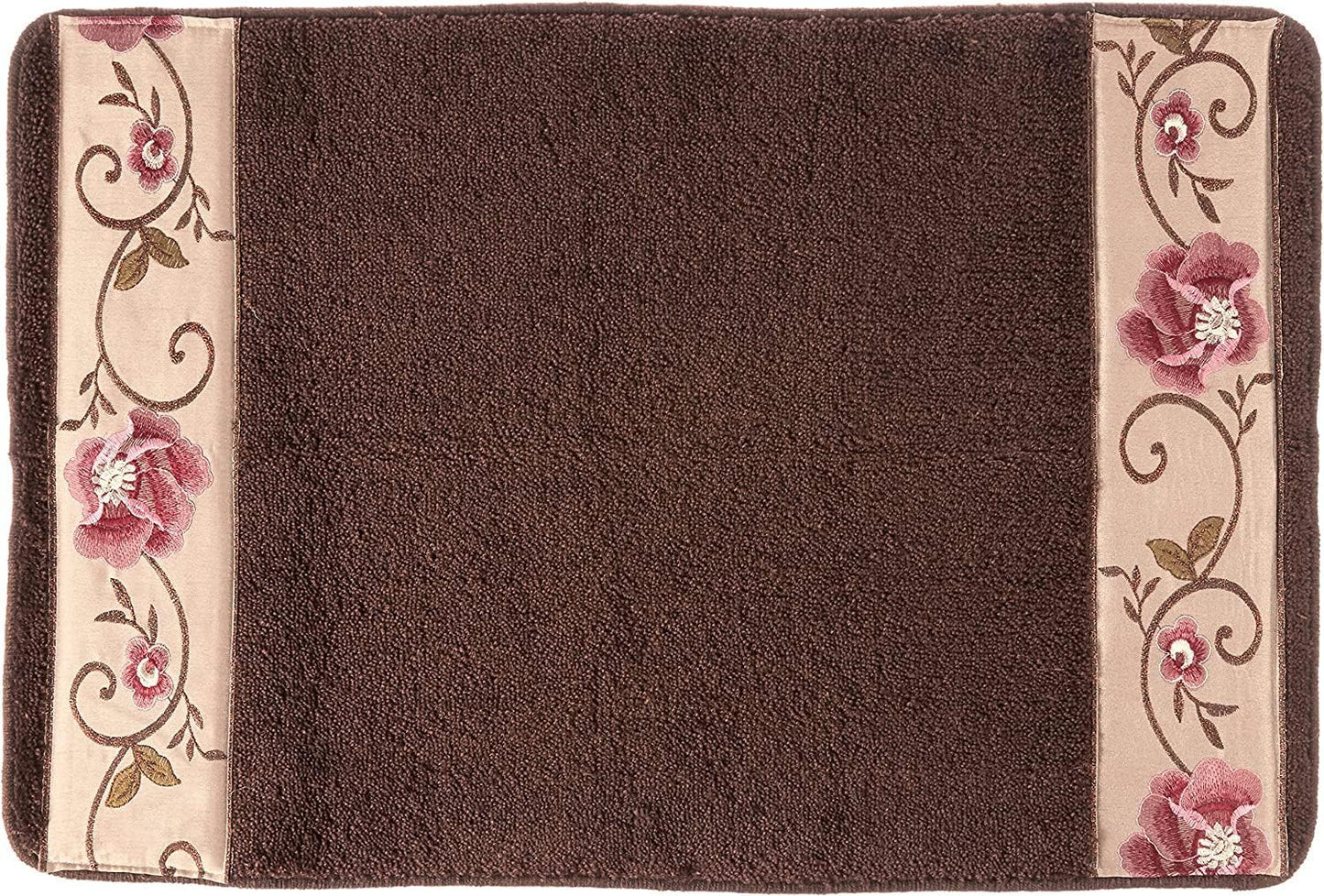 Zahari Home Larrisa Floral Bathroom Rug Luxury Bath Rug Washable Contemporary Decor Beautiful Shower Mat Unique Design Stylish Non Slip Shower Mat Flower Bath Rug Bath Shower Tub Decor