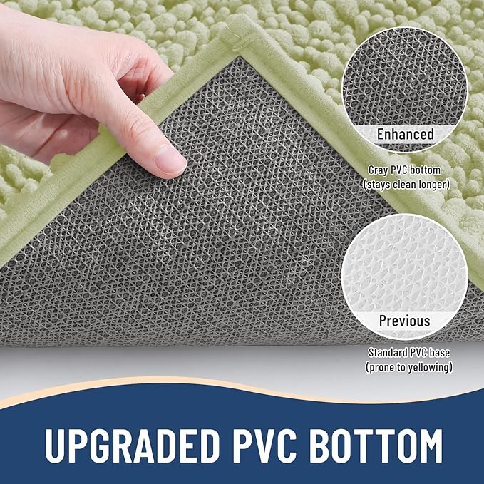 Arotive Luxury Chenille Bathroom Rug Mat, Extra Soft Thick Absorbent Shaggy Bath Rugs, Non-Slip Machine Wash Dry, Plush Bath Mats for Bathroom, Shower and Tub, 30x20, Vanilla