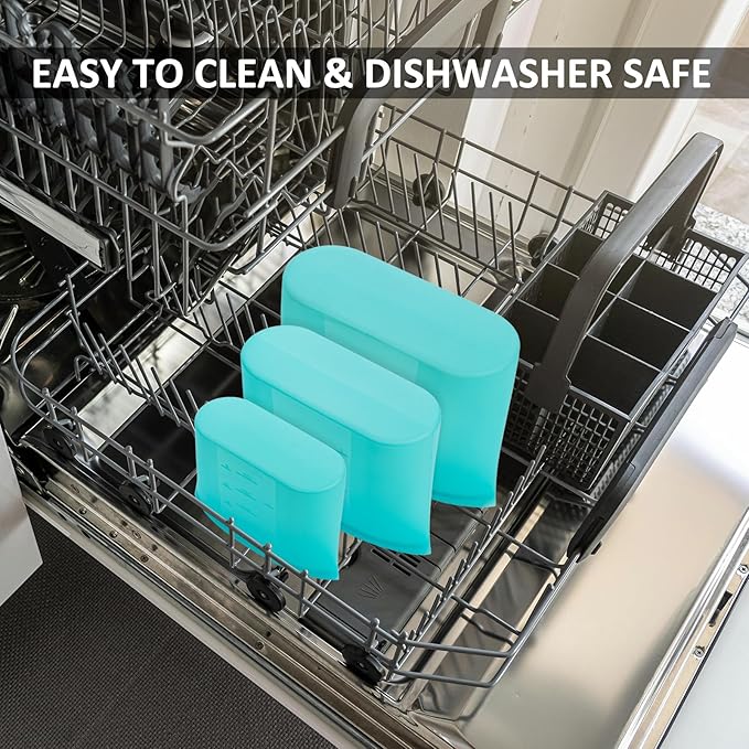 12-Pack Reusable Silicone Food Storage Bags, 100% Silicone Stand-Up Wide-Open Zip-Lock Reusable Storage Bags for Food, Freezer Microwave Oven Dishwasher Safe, Aqua, 4L 4M 4S