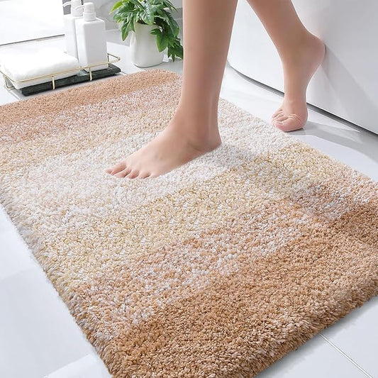 OLANLY Bathroom Rugs Mat 36x24, Extra Soft Absorbent Microfiber Bath Rugs, Rubber Backing, Quick Dry, Machine Washable Bath Mats for Bathroom Floor, Tub and Shower, Home Decor Accessories, Beige
