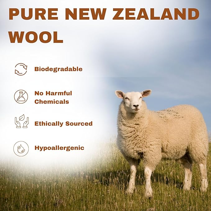 Woolly’s Wool Dryer Balls (Pack Of 3) | 100% Pure New Zealand Wool | Reduces Drying Time up to 40% | Chemical-Free Fabric Softener
