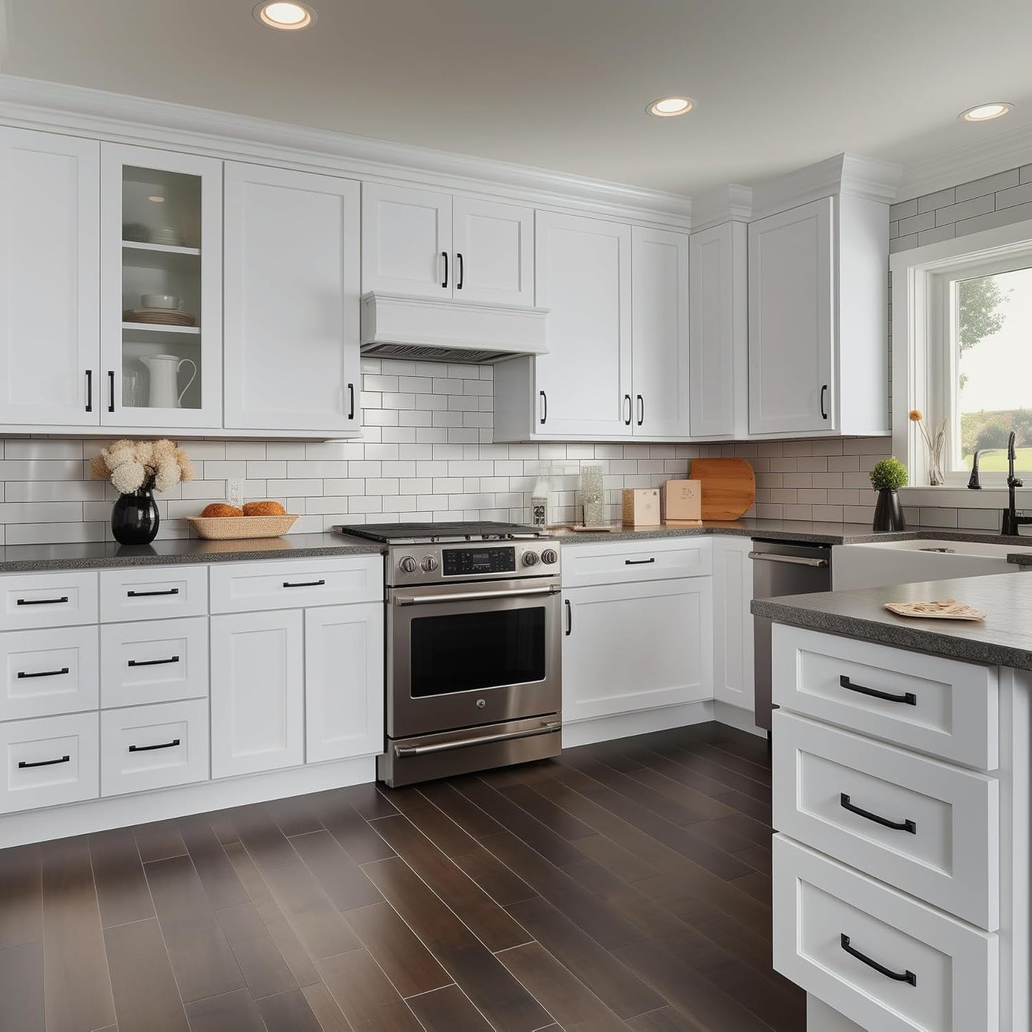 Solid Wood Wall Cabinet,Shaker Style Wall-Mounted Kitchen Storage Cabinet with Soft-Close Doors, RTA Pantry Organizer for Bathroom, Garage, Laundry (White, 33" W x 24" D x 18" H)