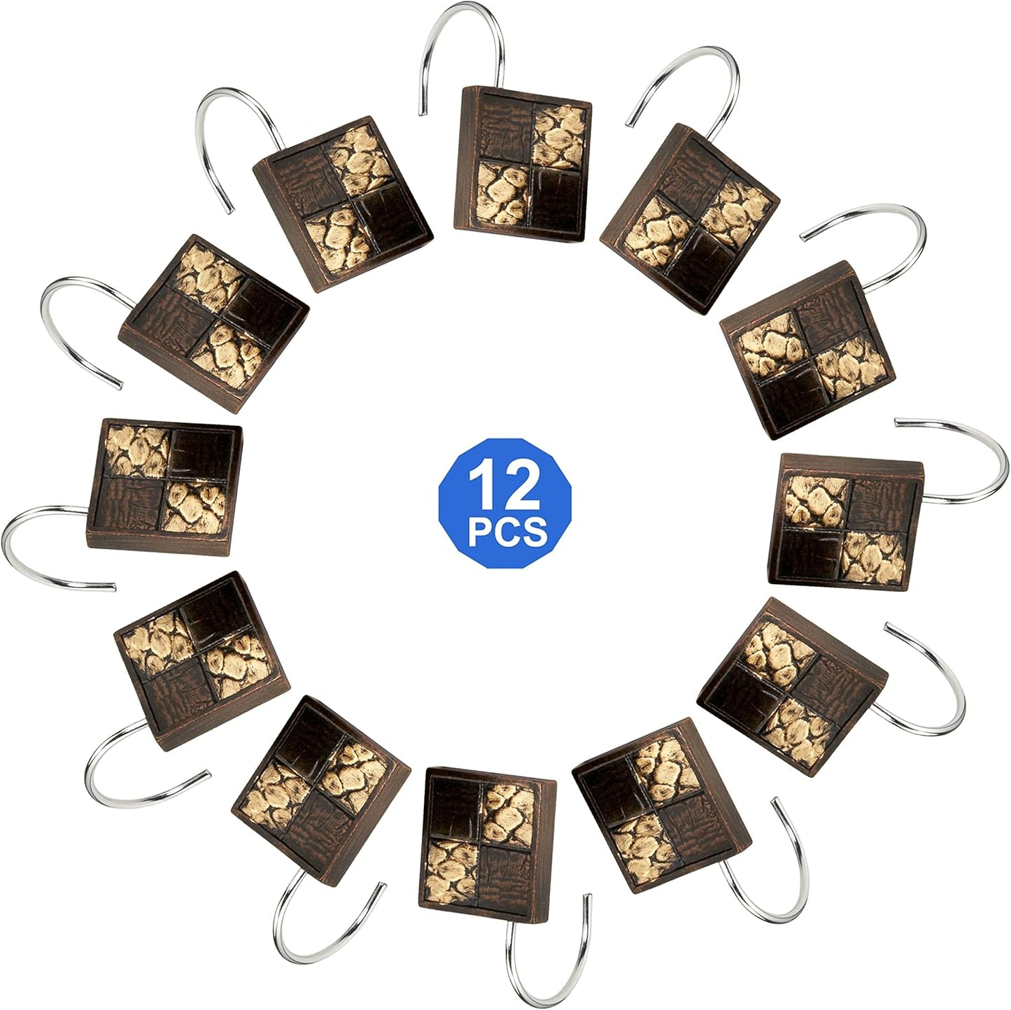 Zahari Home 13pc Safari Stripes Bathroom Shower Curtain Set Animal Print Shower Curtain & 12 Shower Curtain Hooks Luxury Southwest Shower Curtain Unique Design Rustic Shower Curtain Set