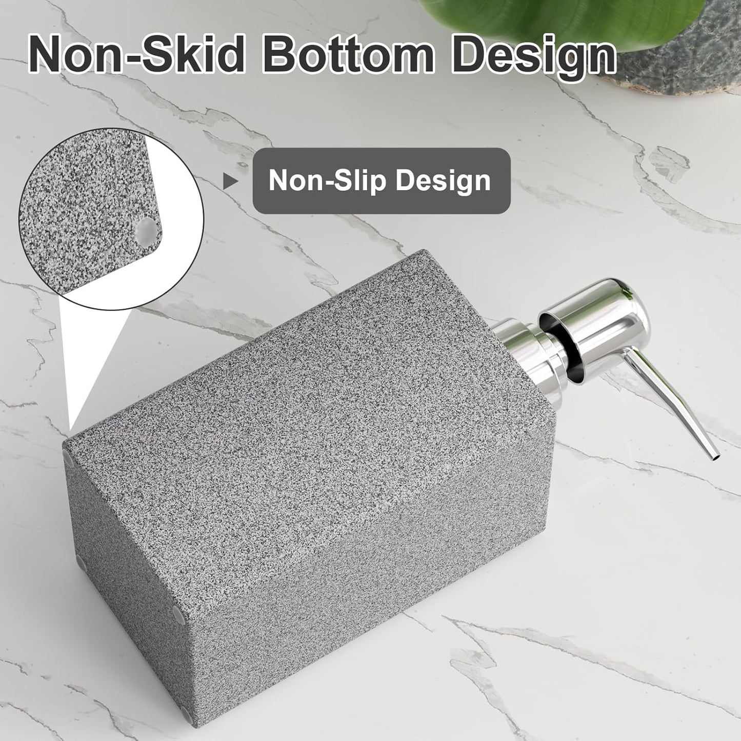 Gray Bathroom Accessories Set Resin 6PCS, Square Toothbrush Holders Set Complete with Soap Dispenser, Vanity Tray, Tumbler, Cups and Cotton Swab Jars for Counter, Sink or Small Spaces