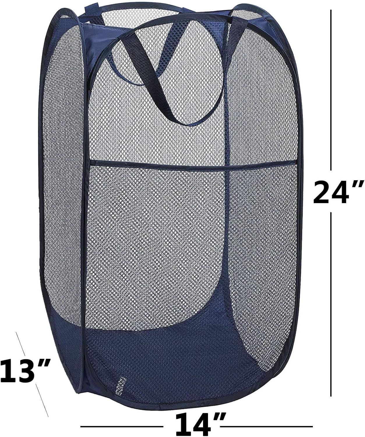 2 Pack Foldable Mesh Popup Laundry Hamper,Laundry Basket Easy to Open and Fold for Dorm,Travel, College Dorms, and More (Black and blue)…