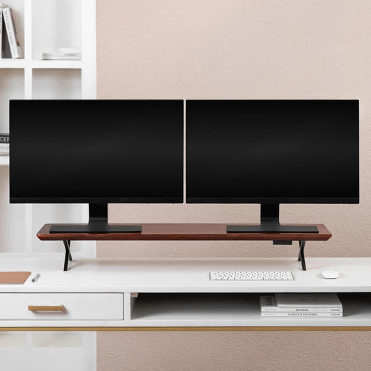 Anji Mountain Monitor Stand - Desktop Organizer & Laptop Riser, Ergonomic Monitor Riser, Space-Saving Monitor Stand for Desk, Durable Construction, Easy Assembly, Ideal for Home & Office,Black