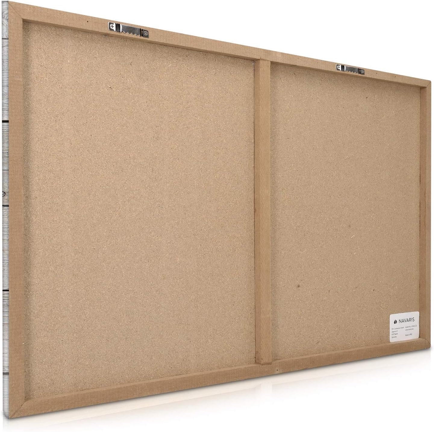 Navaris Magnetic Dry Erase Board - 16 x 24 inches Decorative White Board for Wall with Design, Includes 5 Magnets and Marker - Wooden Planks