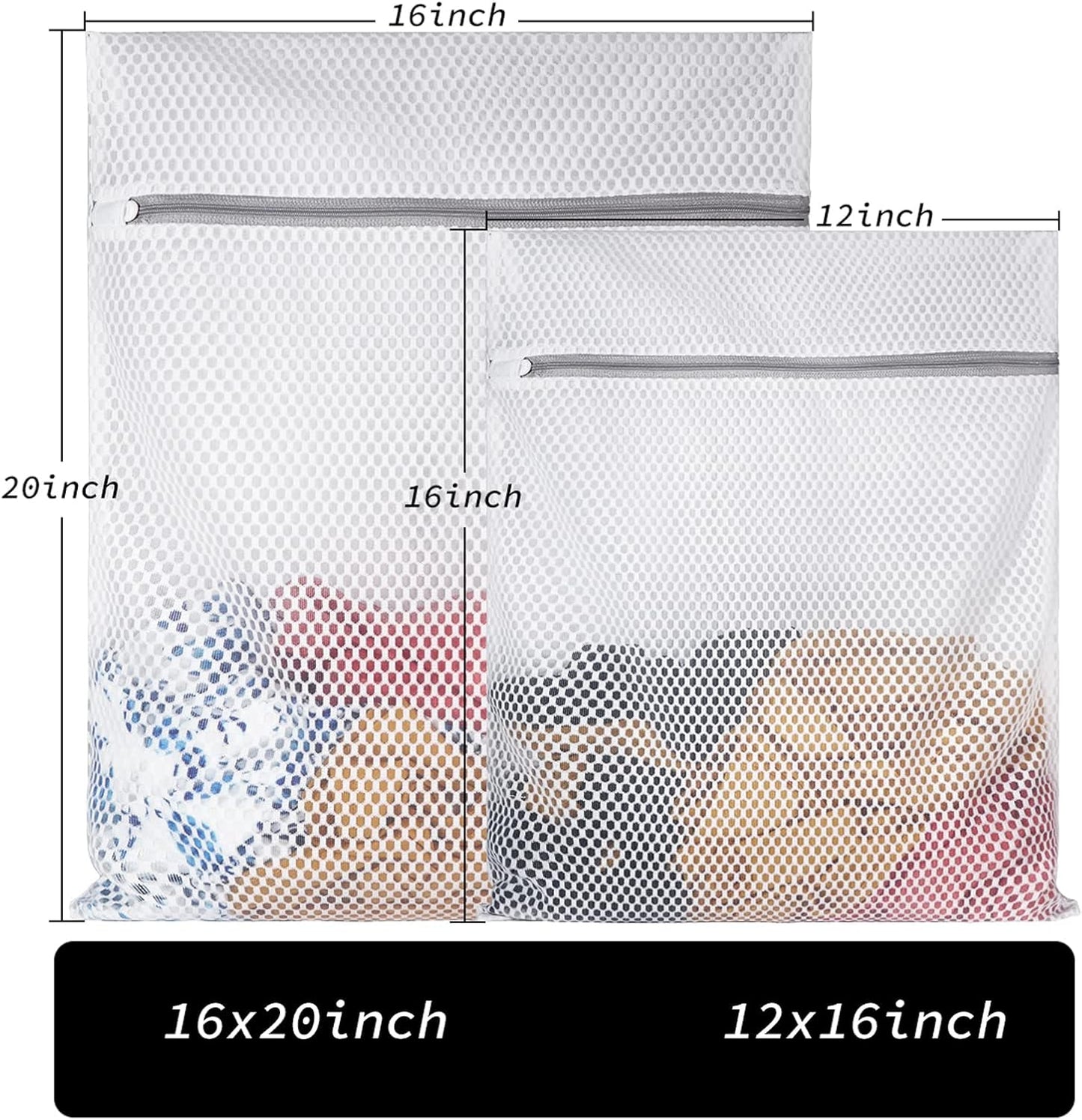 Delicates Laundry Bag - 2 Pack Durable Honeycomb Mesh Lingerie Wash Bag