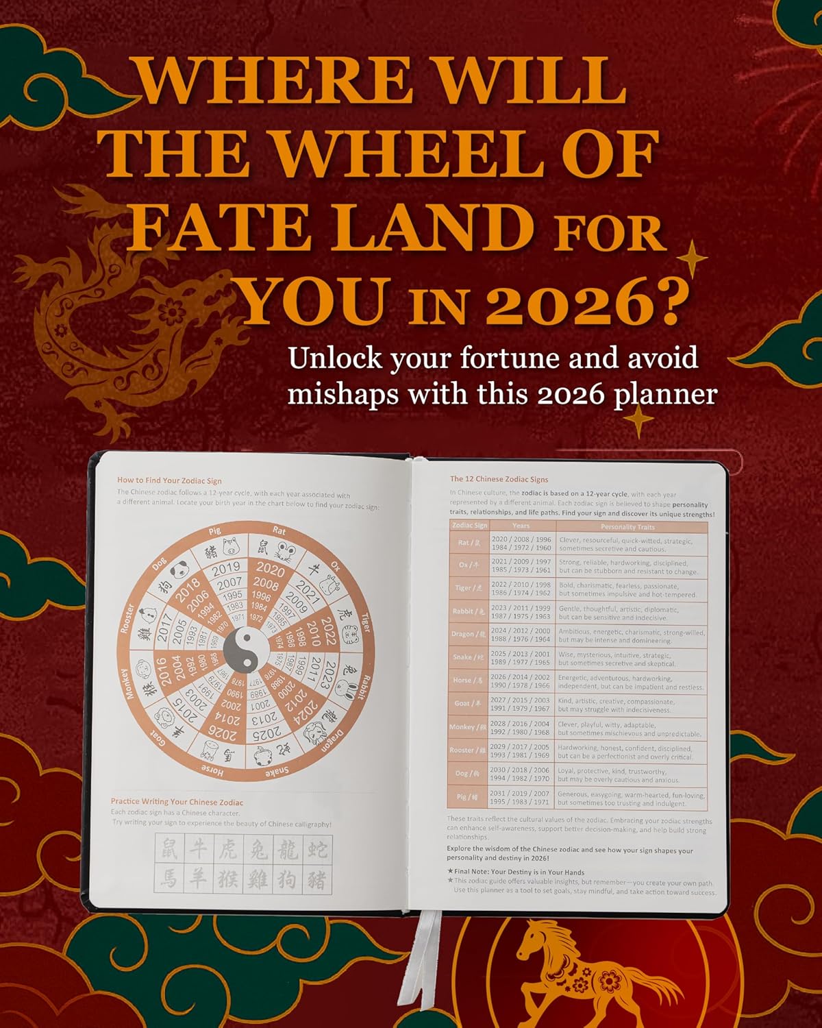 2026 Life Planner with Removable Folder and Elastic Bookmark, Daily Organizer with Forecast, Calligraphy Practice, Habit Tracker, To-Do Lists, and Weekly Layout, Blue