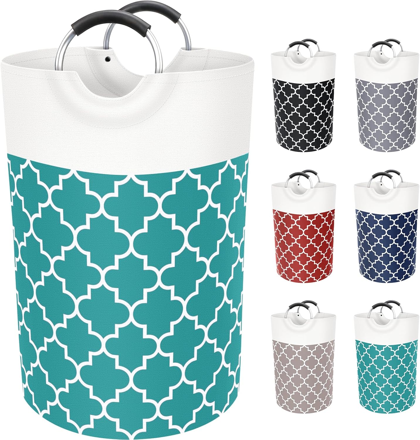 Large Laundry Basket Laundry Hamper Bag Washing Bin Clothes Bag Collapsible Tall With Handles Waterproof Travel Bathroom College Essentials Storage For College Dorm, Family (Green)75L