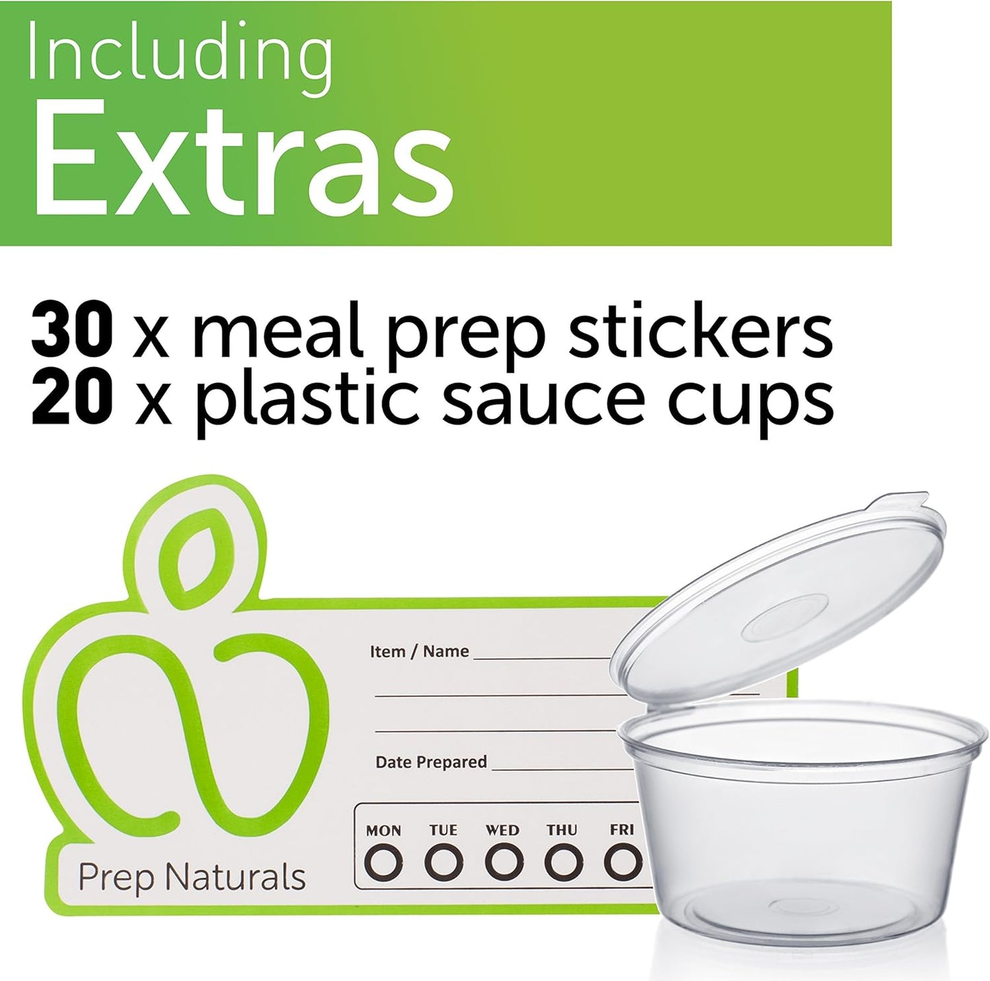PrepNaturals 4 Pack 34 Oz Glass Meal Prep Containers - Dishwasher Microwave Freezer Oven Safe - Glass Storage Containers with Lids (Multi-Compartment)