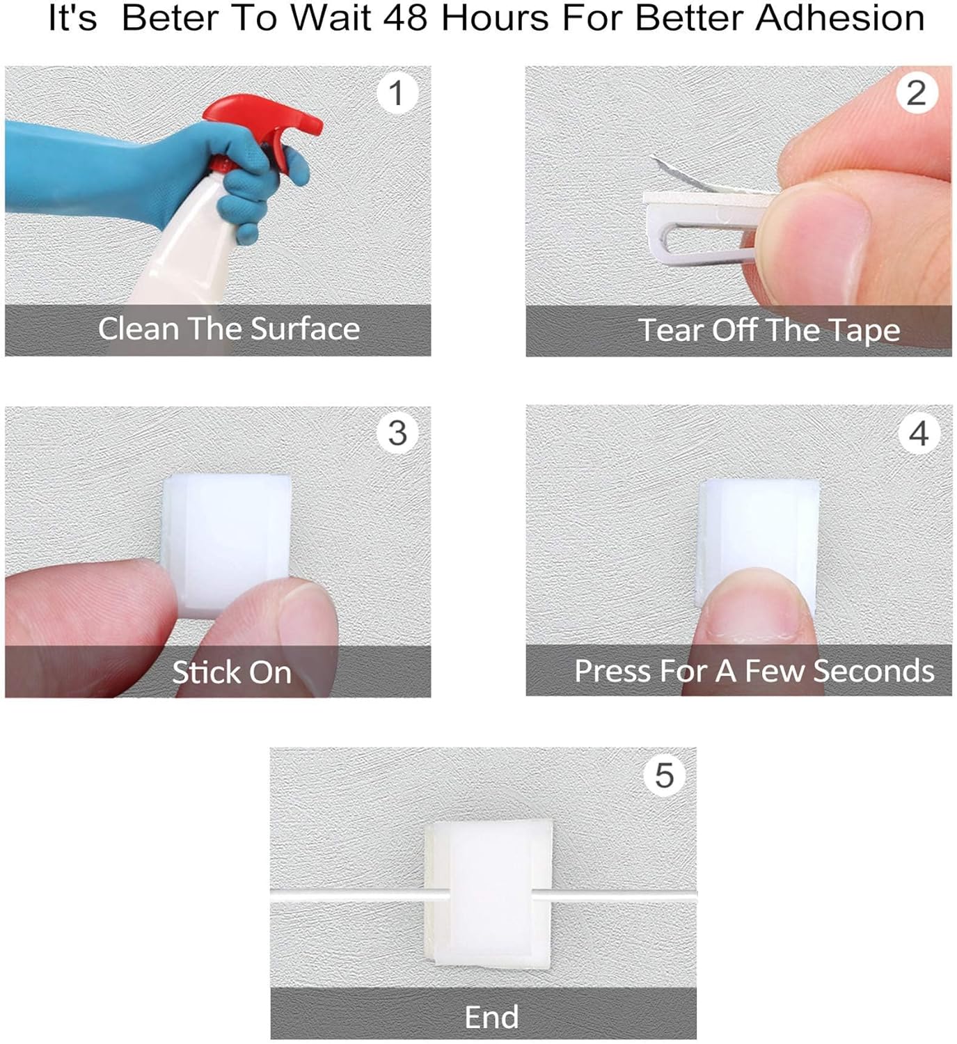 120 PCS Light Strip Mounting Clips White Self Adhesive Led Light Fasteners Mounting Holder Cable Clamp Organizer for 8mm Light Strip (8mm)