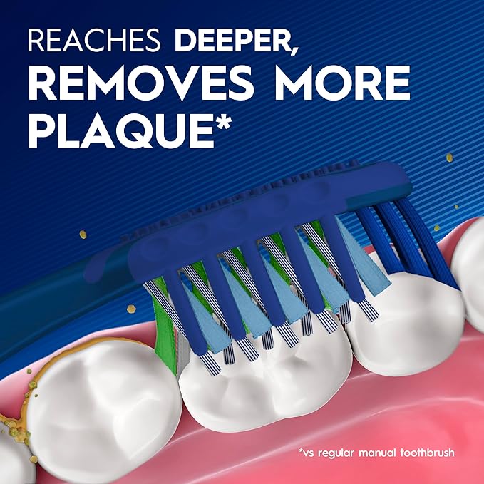 Oral-B Pro Health CrossAction Plaque Removal toothbrushes, 6 Count Toothbrush Soft, Deep Reach in Tight Spaces, Tongue Scraper Tooth Brush, Plaque Fighter, Gentle on Teeth, Gum stimulators