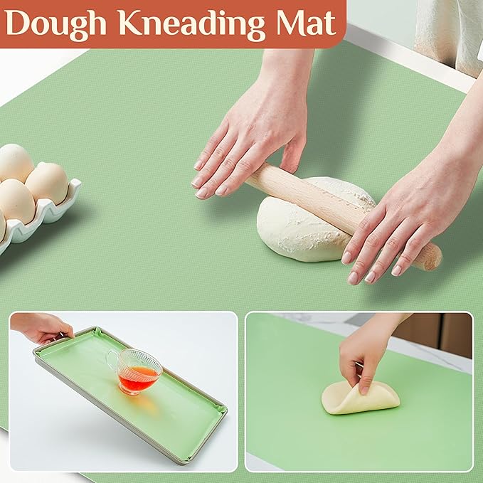 Silicone Baking Mat, 16 IN x 10 FT Free Cutting Baking Sheet,Non-Stick Reusable Dough & Pastry Mat,Non-Slip Silicone Mat Roll for Air Fryer Liner,Freeze Dryer,Oven Baking Pan,Kitchen Counter