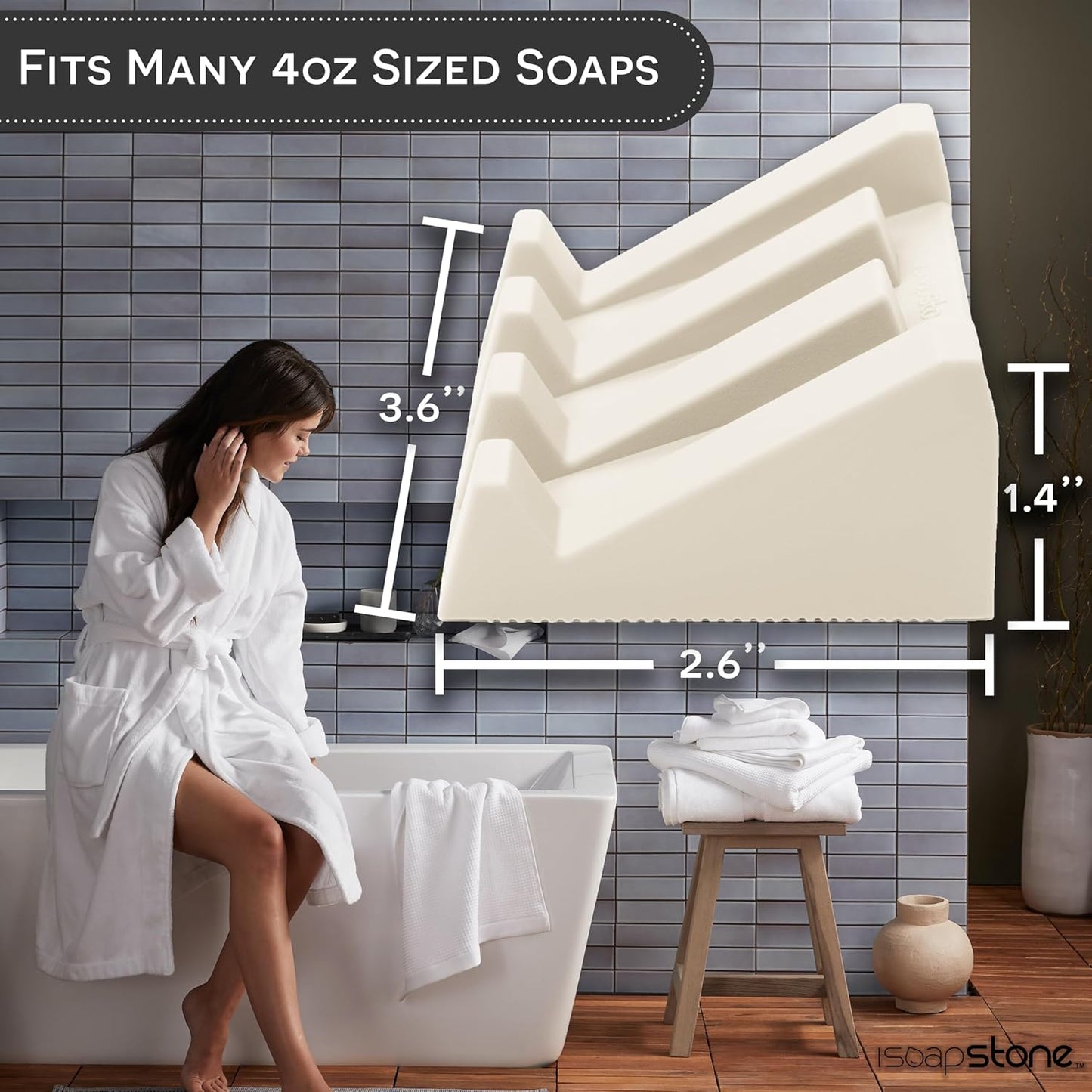 Silicone Soap Dish (USA Patented) Self Draining Bar Soap Holder for Shower Bathroom Sink, Drying Soap Dish Tray Sponge Holder Easy Cleaning Soap Saver Travel Accessories (Beige, 1)