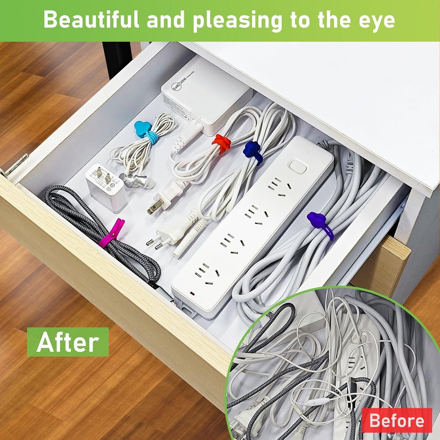 Reusable Magnetic Cable Organizer Twist Ties,24Pcs Cord Management Organizer Travel For Bundling And Organizing Cables Bookmark Fridge Magnet Silicone Cord Winder Magnetic Cable Clips 8 Color