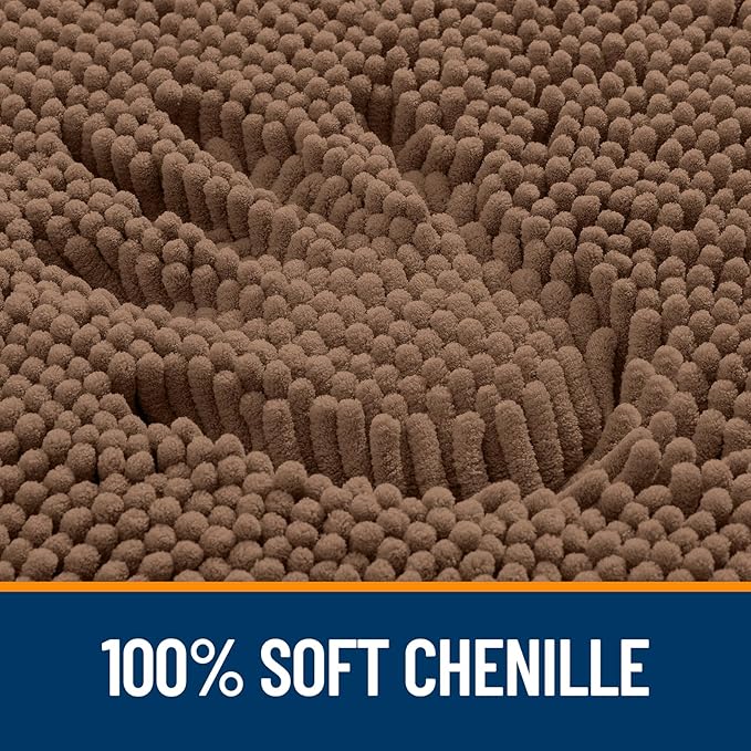 OLANLY Bathroom Rugs 30x20, Extra Soft Absorbent Chenille Bath Rugs, Rubber Backing Quick Dry, Machine Washable Bath Mats for Bathroom Floor, Tub and Shower, Home Decor Accessories, Mocha