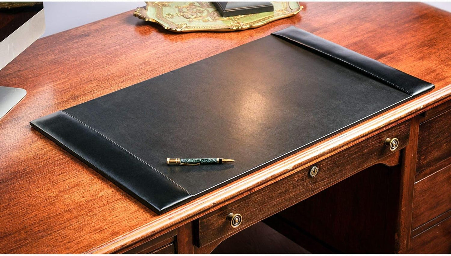 Dacasso Bonded Set Luxury Leather Desk Pad & Desk Organization Essentials, 7 Piece, Black