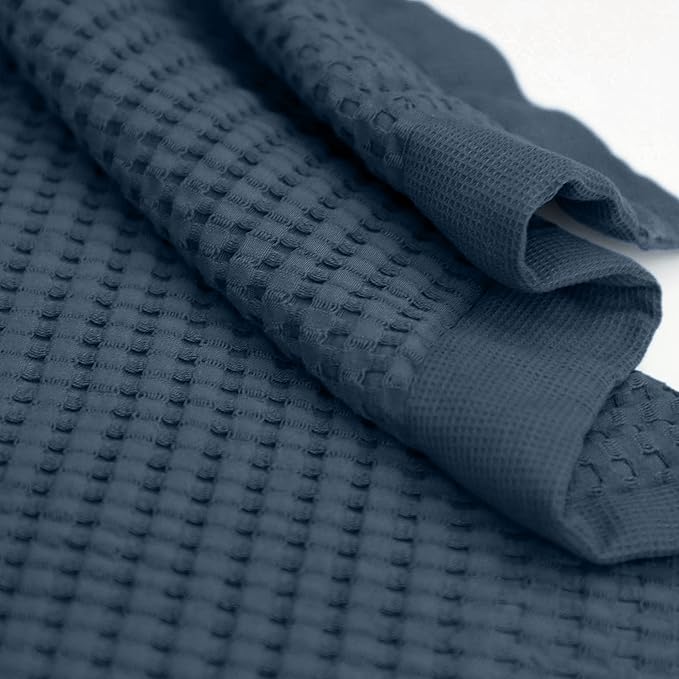 GILDEN TREE Bathroom Mat Absorbent Cotton Quick Dry for Shower, Bath & Bathtub Washable Thin, Modern Style (Midnight Blue)