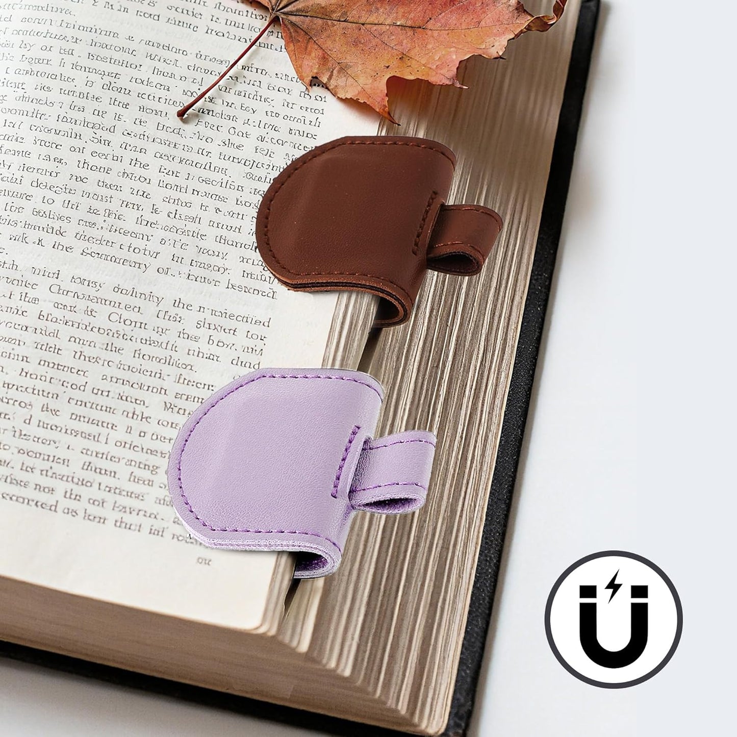 Magnetic Pen Loop Holder, Pencil Holder for Notebooks, Journals, Calendars, PU Leather 3 Pack