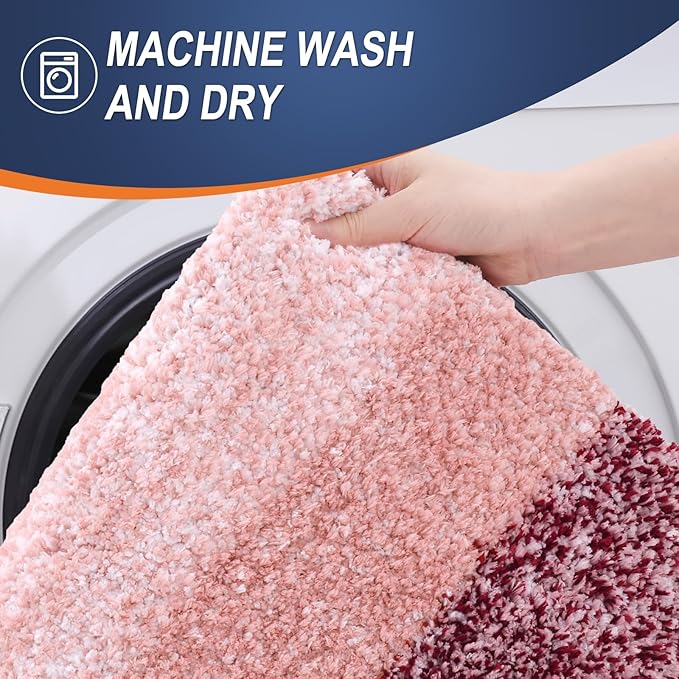 OLANLY Bathroom Rugs Mat 36x24, Extra Soft Absorbent Microfiber Bath Rugs, Rubber Backing, Quick Dry, Machine Washable Bath Mats for Bathroom Floor, Tub and Shower, Home Decor Accessories, Red