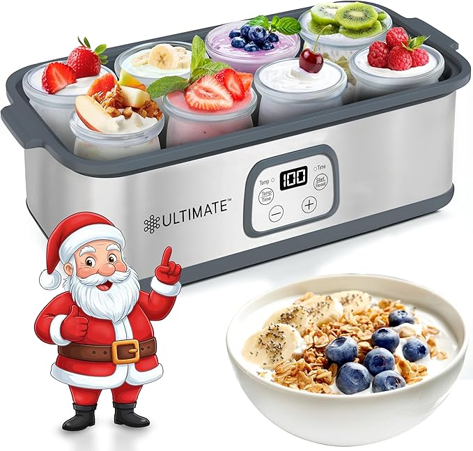 Ultimate Probiotic Yogurt Maker with Adjustable Temperature & Time Control - Make Trillions of Live Probiotics & Get Better Gut Health - ULTIMATE LIFETIME WARRANTY - Wellness Gifts for Men & Women