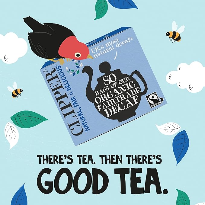 Clipper Tea, Organic Decaf, Plant-Based, Decaffeinated Black Tea, Great Over Ice, 4 Pack, 320 Unbleached Tea Bags