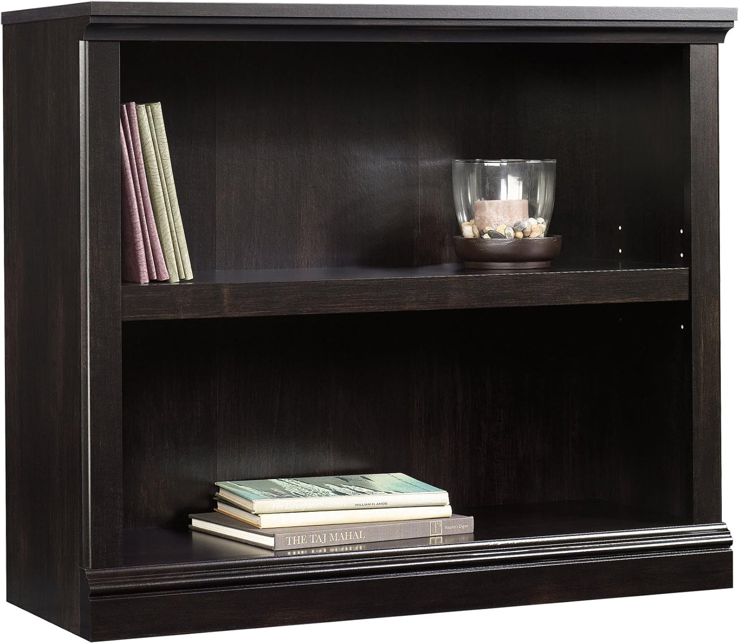 Sauder Miscellaneous Storage 2-Shelf Bookcase/ book shelf, Estate Black finish