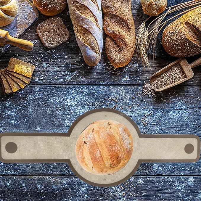 Silicone Bread Sling for Dutch Oven, 2 PC Non-Stick & Easy Clean Reusable Silicone Bread Baking Mat with Long Handles, Easy to Transfer Sourdough Bread + 1 Reusable Bread Bag