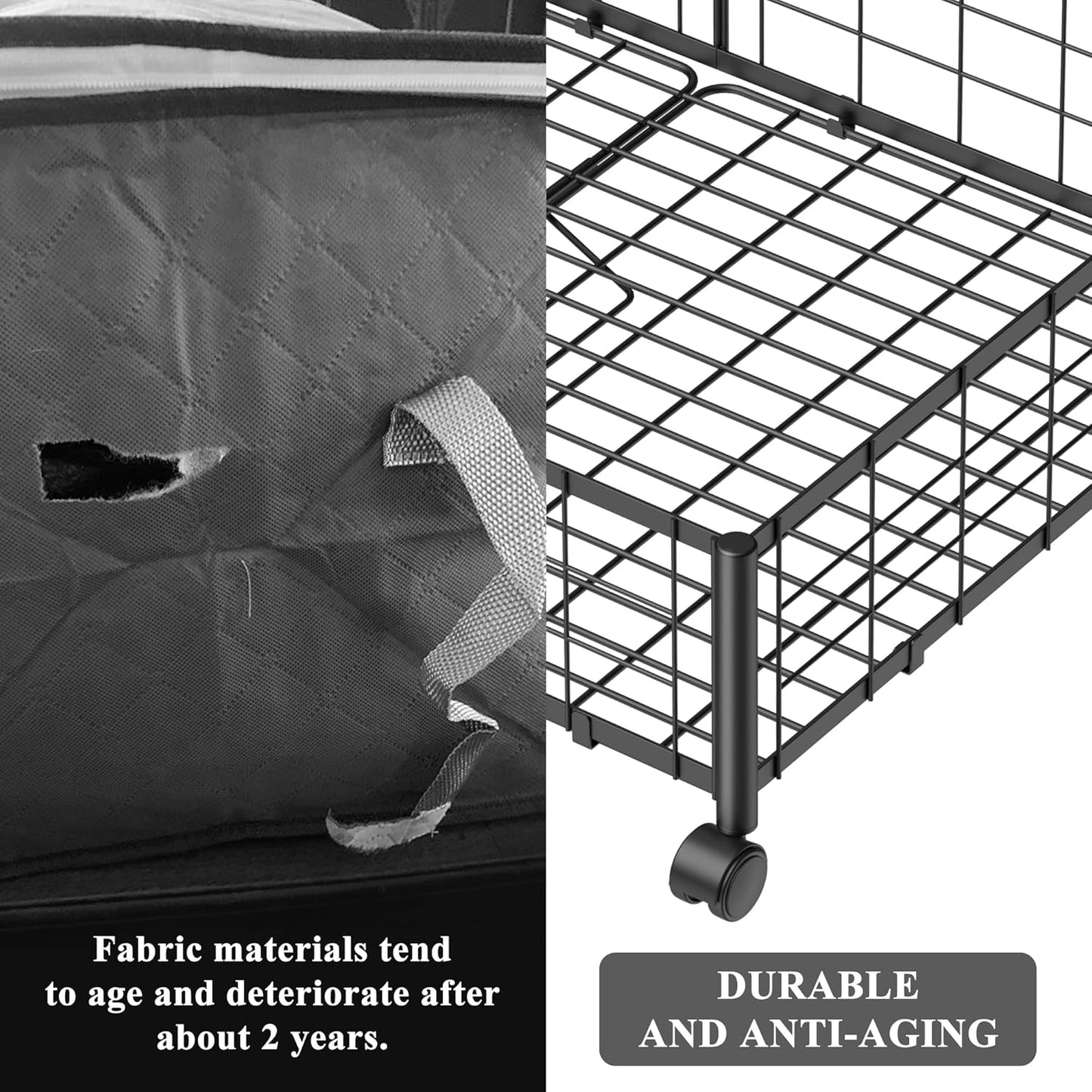 Under Bed Storage with Wheels, 360° Rotating, No-Assembly Underbed Storage Containers, 1 PACK