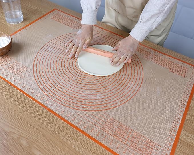 Silicone Pastry Mat 34'' By 26'' Extra Large Baking Mat with Measurements for Dough Rolling, Kneading Board, Kitchen Counter Mats, Perfect for Dough, Pastry, Fondant, Cookies, Bread, Pasta, Pizza