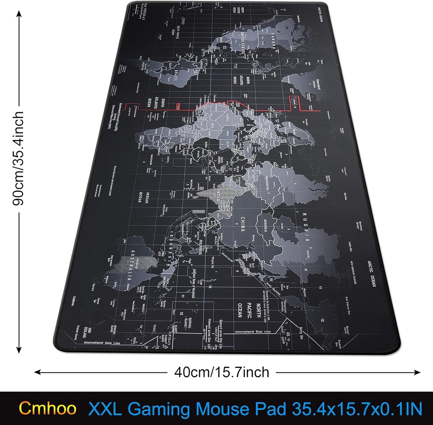 XXL Professional Large Mouse Pad & Computer Game Mouse Mat (35.4x15.7x0.1IN, Map) (90 * 40 Map)