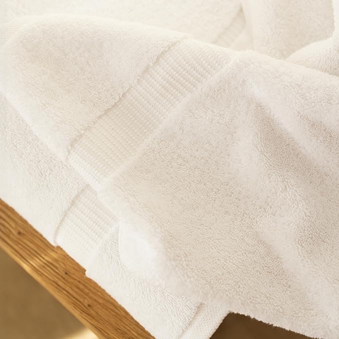 SALBAKOS 100% Turkish Cotton Extra Large Bath Sheet Set of 2 35x70 inch | Heirloom Quality | Hotel & Spa Collection | Soft, Absorbent Oversize Bath Towels | Made in Turkey (White, 2 Bath Sheets)