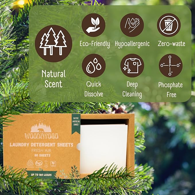 Laundry Detergent Sheets – Eco-Friendly, Hypoallergenic, Plant-Based Detergent for Sensitive Skin, Recycled Packaging, Liquid-Free Travel-Friendly Laundry Soap Strips (Up to 160 Loads, 80 Sheets)