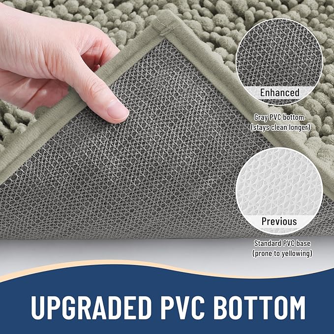 Arotive Luxury Chenille Bathroom Rug Mat, Extra Soft Thick Absorbent Shaggy Bath Rugs, Non-Slip Machine Wash Dry, Plush Bath Mats for Bathroom, Shower and Tub, 36x24, Warm Taupe