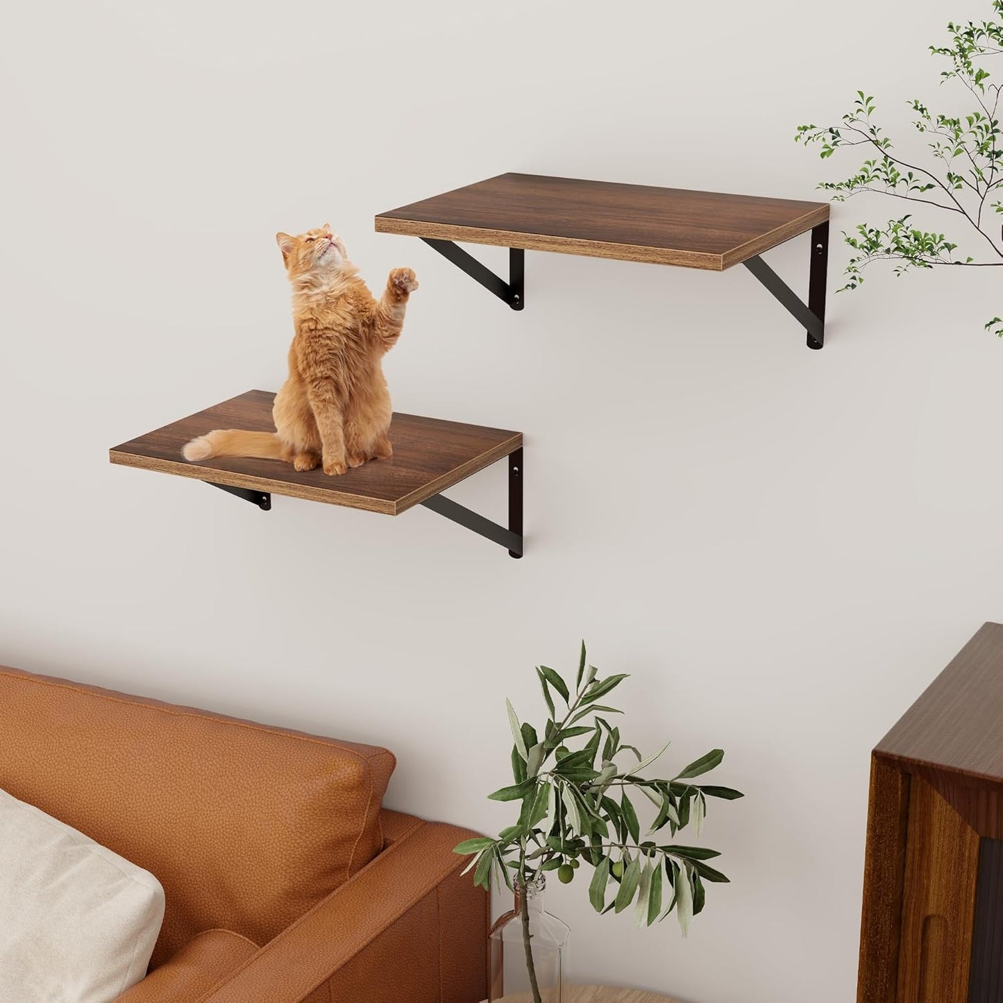 Axeman Rustic Deep Floating Shelves, Set of 2, 16W x 12D, Heavy Duty, Easy to Install, Perfect for Living Room, Bedroom, Bathroom