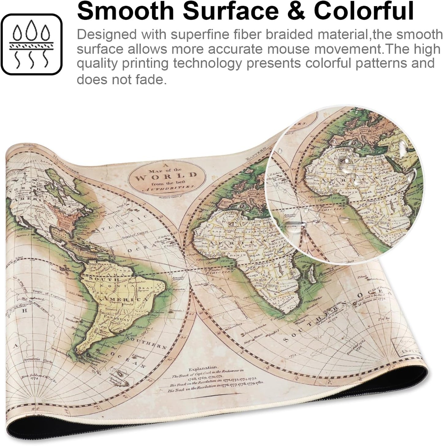 Professional Gaming Mouse Pad XXL & Computer Large Mouse Pad Table Mat(35.4x15.7x0.1IN, Ball)