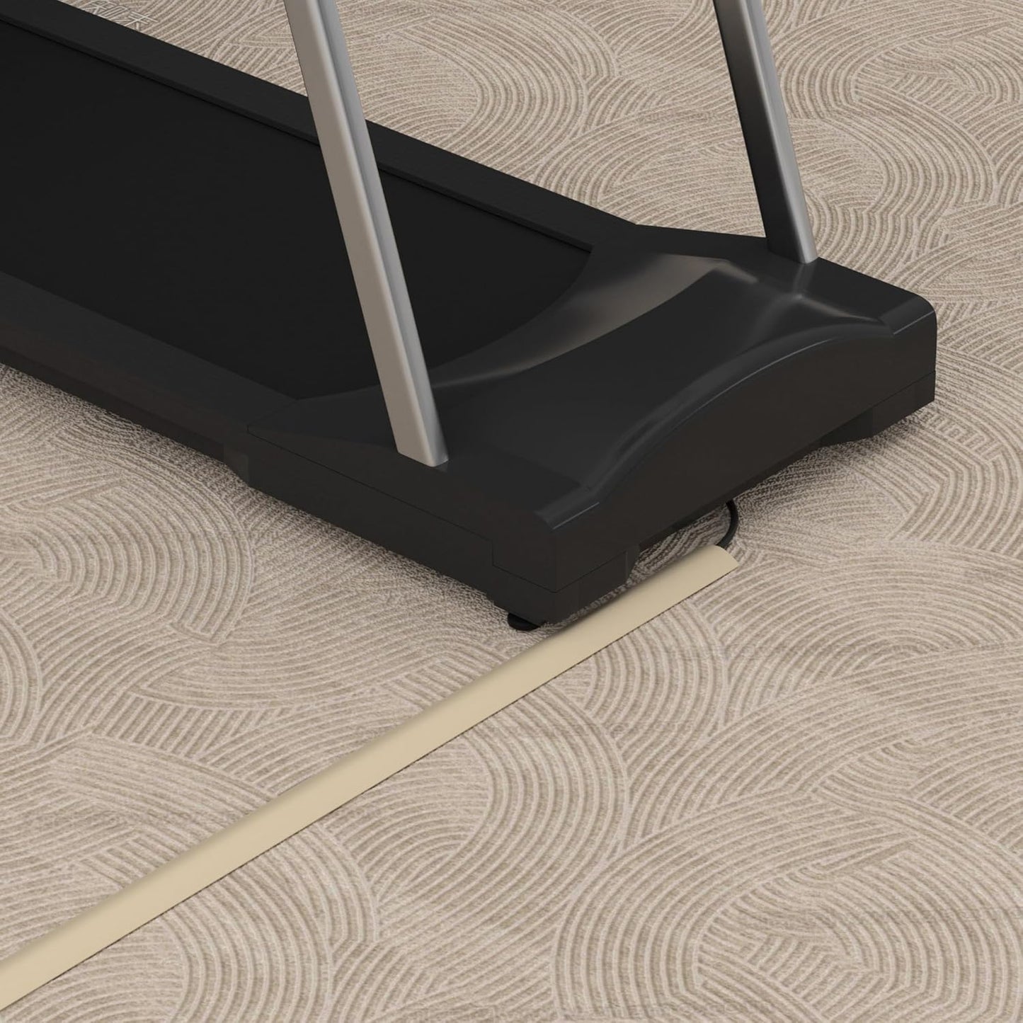 ZhiYo 4ft Cord Hider Floor, Soft PVC Cord Covers for Wires on Floor, Wire Cover to Hide Extension Cords, Cable Cover Protect Cords & Prevent Trips, Cable Cavity: W0.6in x H0.32in, Ivory