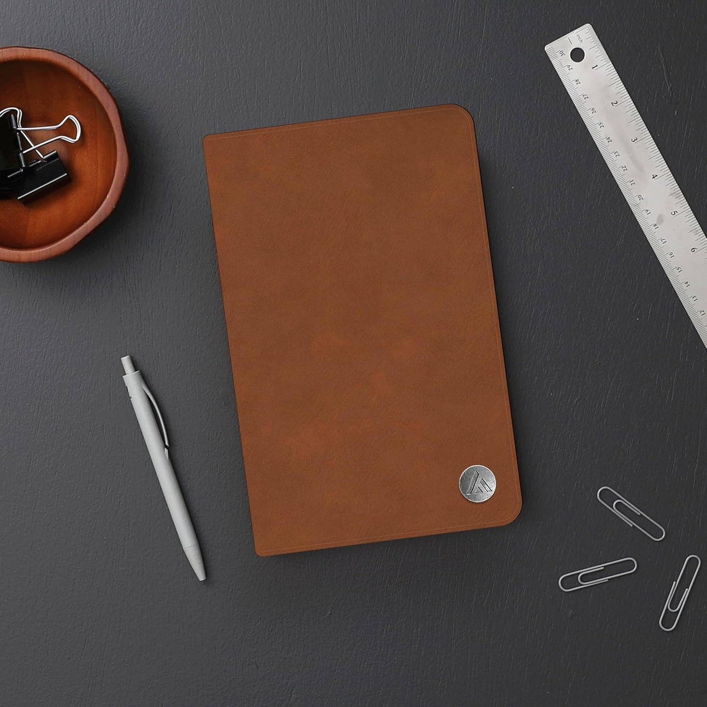 Blue Sky ASMBLD 2026 Weekly and Monthly Planner Calendar, January 2026 - December 2026, 5" x 8", Faux Leather Cover, Durable Twin Wire Binding, Storage Pocket, Laminated Tabs, Refillable, Pen Loop, Tan