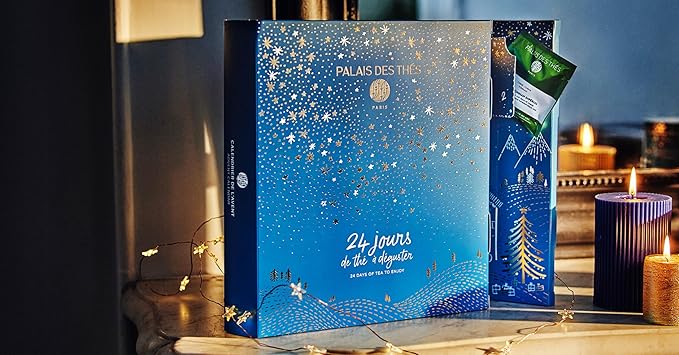 Palais des Thés - Tea Advent Calendar - Holiday Collection | 24 Premium French Delightful Tea Bags | Black, Green, Single Estate, Herbal & Rooibos Teas