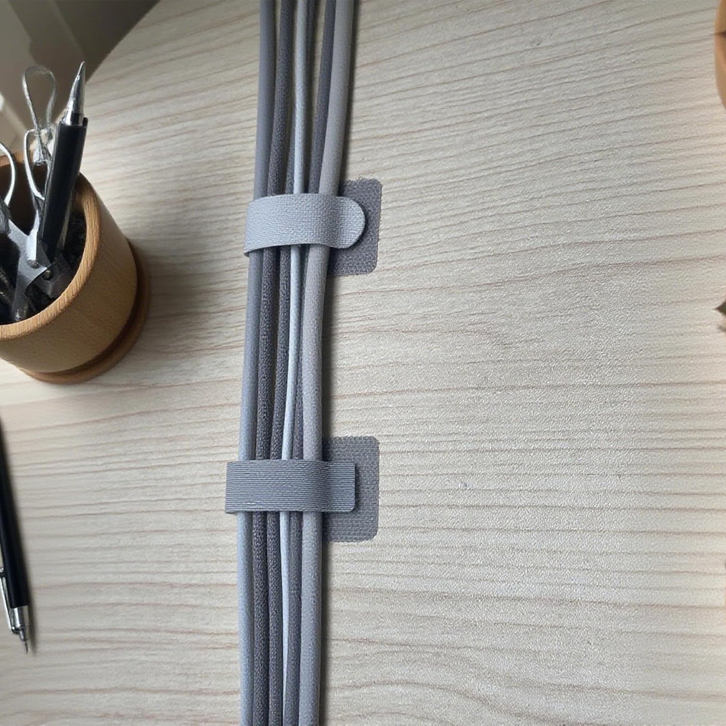 Management Kit Adhesive Hook Loop Straps, Reusable Cable Ties, Cord Org 40 pcs - for Desk/UnderDesk, Home Office, InWall, Kitchen - Wire Clips for Cords,Electronics,Appliances,PC w/100 pcs Cable Tie