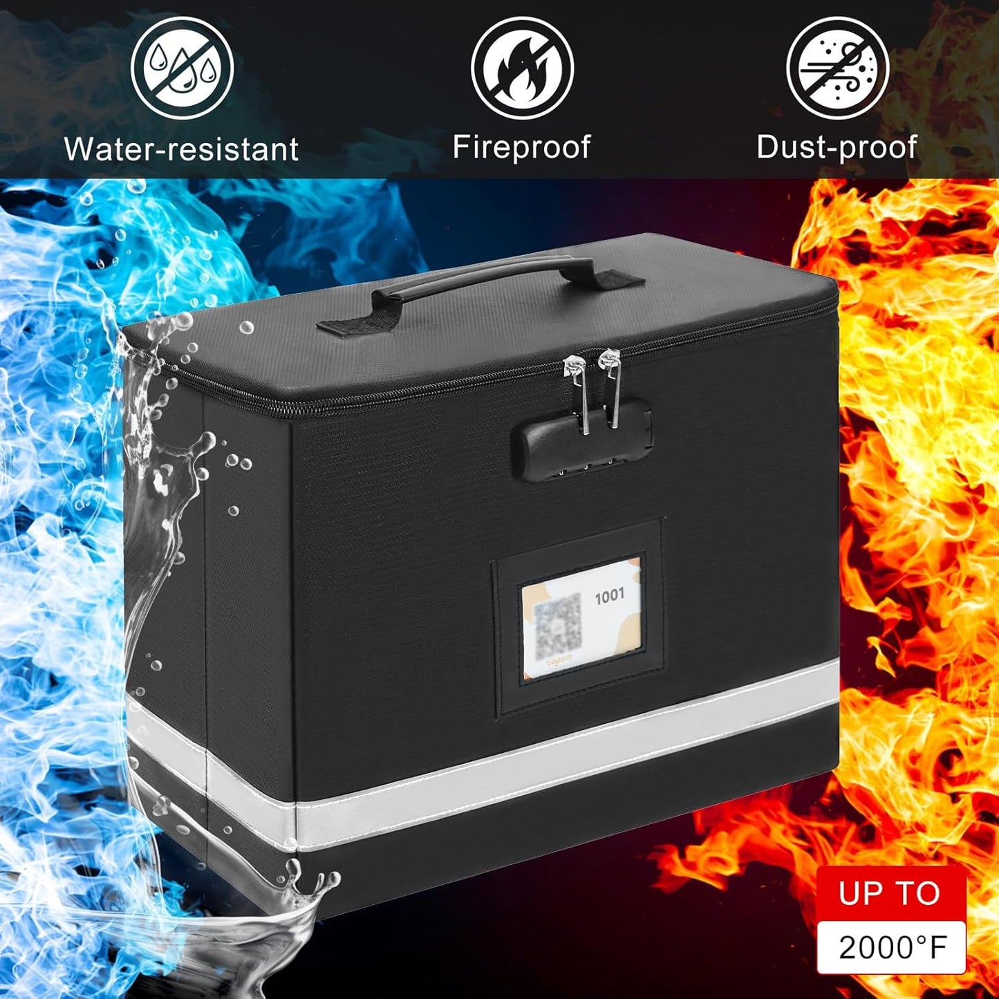 Small Next of Kin Box Organizer with 5 A4 Hanging Folder,Important Document Organizer with Combination Lock Fireproof File Box with Smart Labels for Letter Certificate,(S:13 * 6.3 * 8.3in)