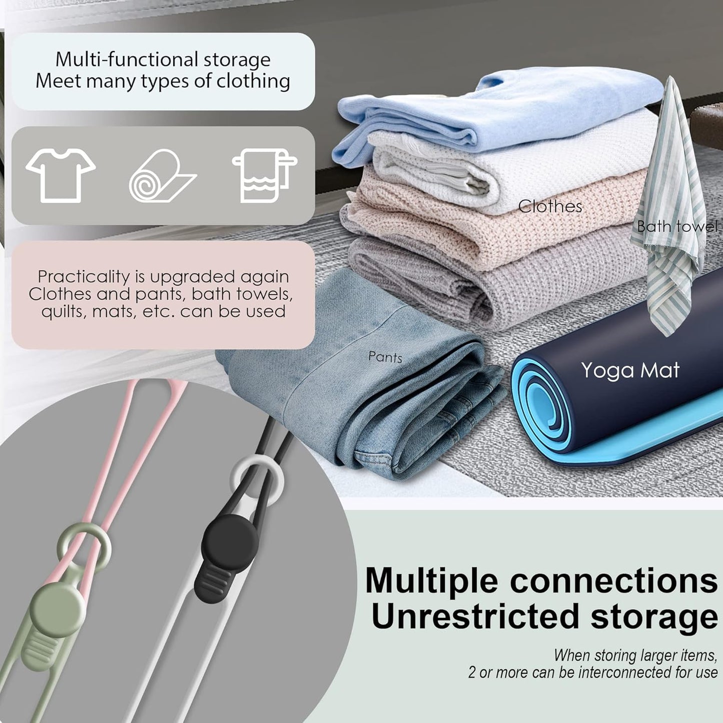 Nearockle Silicone Cable Ties Cord Organizer for Cable Management, 24Pcs 3" and 4.5" Reusable Cable Organizer Electronic Accessories for Home, Office, Kitchen, School, Travel (Multi)