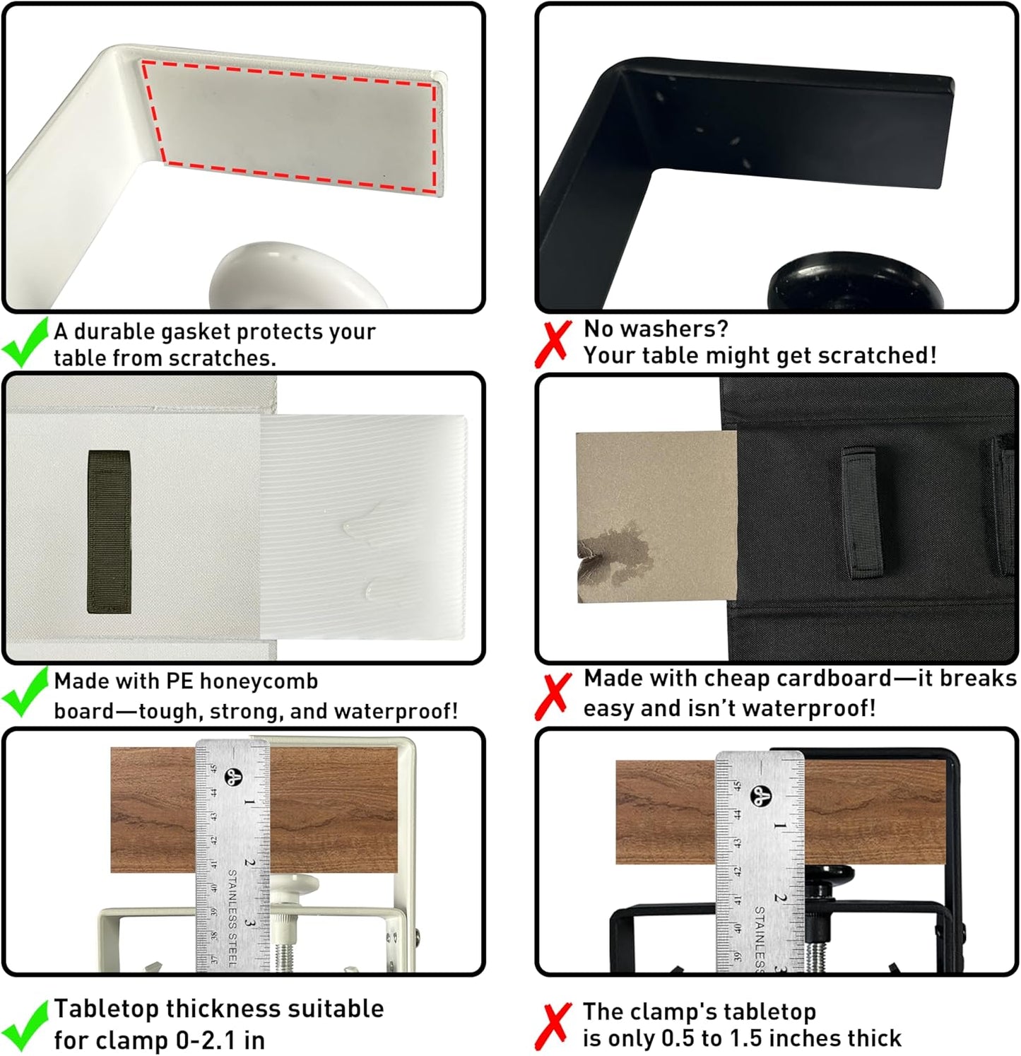 [Upgraded] Under Desk Cable Management, 36" Cord Organizer, with Silicone Pads (No Scratch!), 16 Cable Ties, Washable PE Honeycomb Base,Fits Any Desk 0-2.1", No Stinky Cardboard! Beige