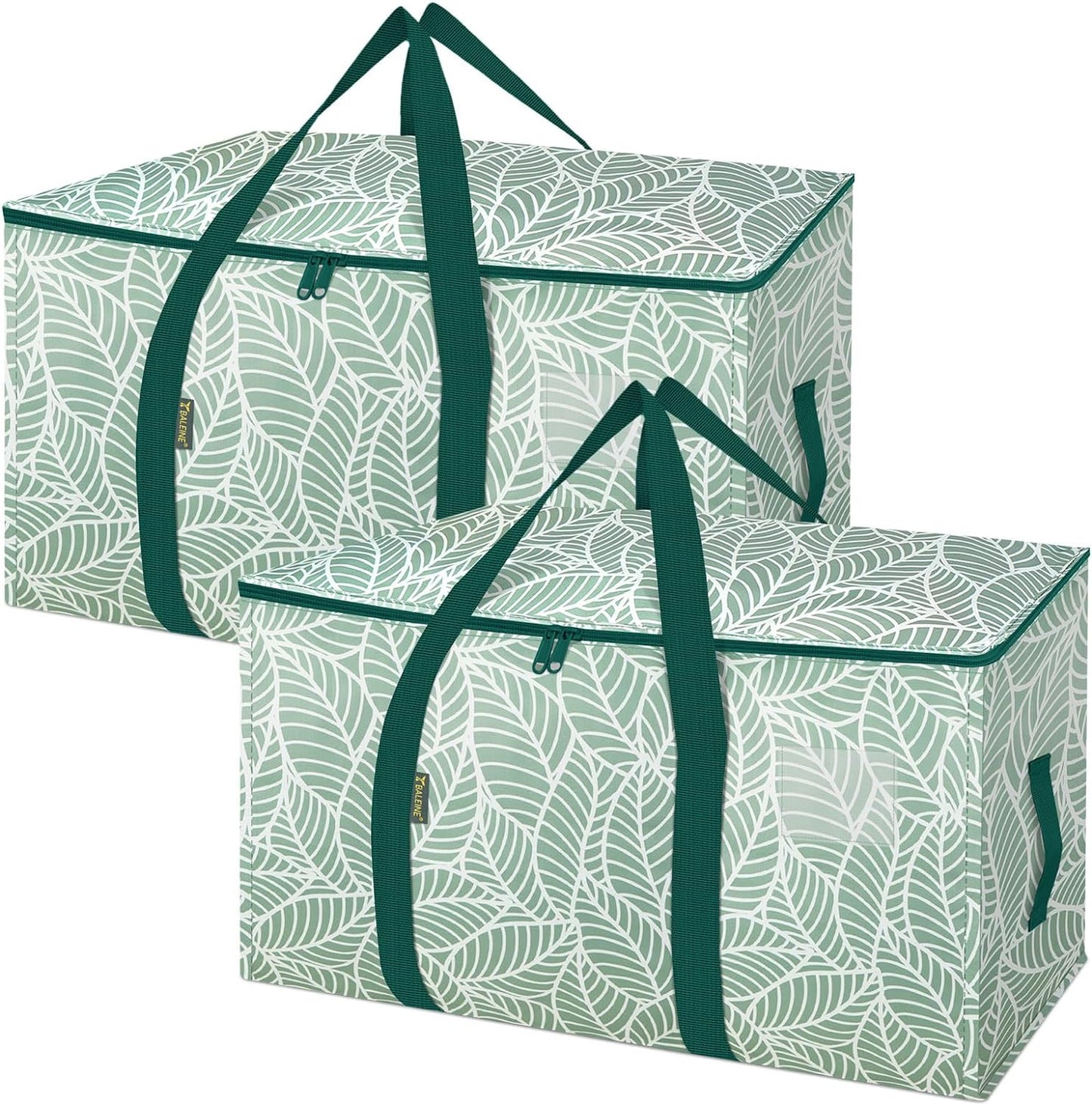 BALEINE 2-Pack Oversized Moving Bags with Reinforced Handles, Heavy-Duty Storage Tote for Clothes, Moving Supplies (Antique Folidage, 2-Pack)