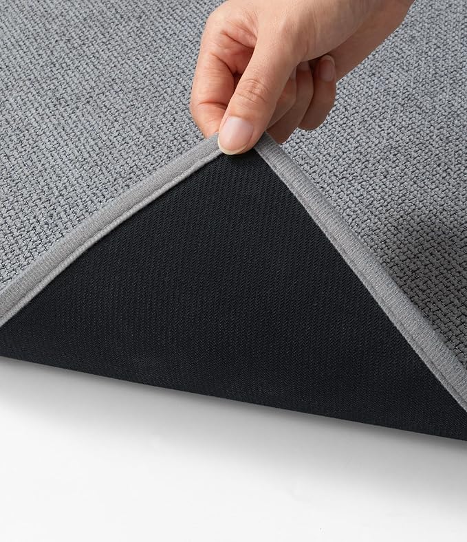 YIHOUSE Bathroom Rugs Mat 16x59, Non Slip Quick Dry Bath Mats for Bathroom Absorbent Ultra Thin Bath Rugs Machine Washable Fit Under Door for Sink, Cabinet, Laundry (Grey, 16"x59")